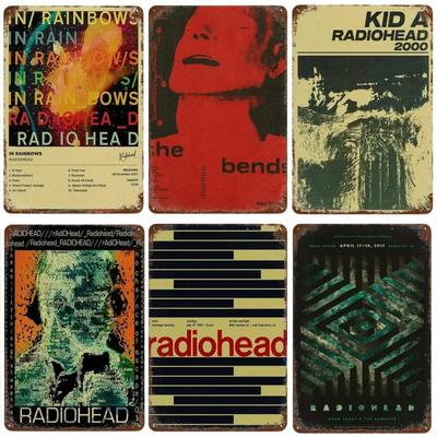 Rock Band Radiohead Music Art Poster Retro Metal Tin Sign Vintage Plaque For Home Room Bar Club Man Cave Cafe Decor Wall Plates