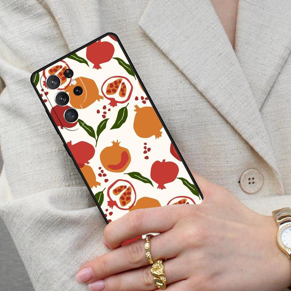 Tropical Pomegranate Pattern Cell Phone Case for Samsung Galaxy S26 Ultra S25 S24 S23 S22 S21 S20 Note10 Cover