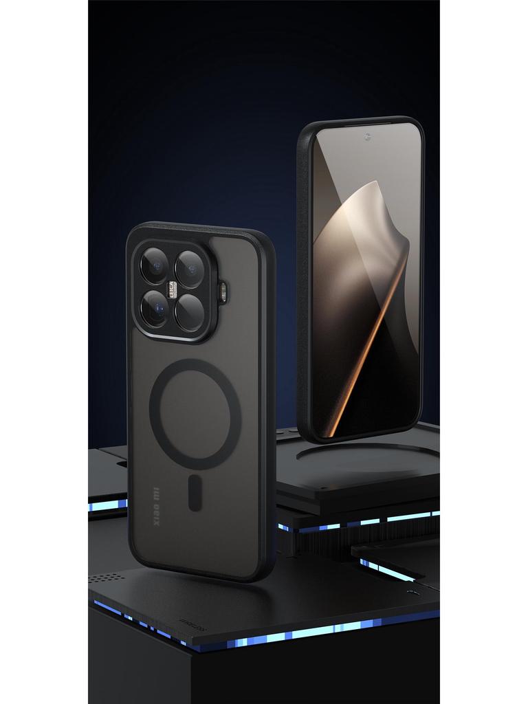 Magnetický obal Xiaomi 15T Pro s pocitem kůže & Mrazuvzdorný airbagový obal Xiaomi 17 odolný proti pádu