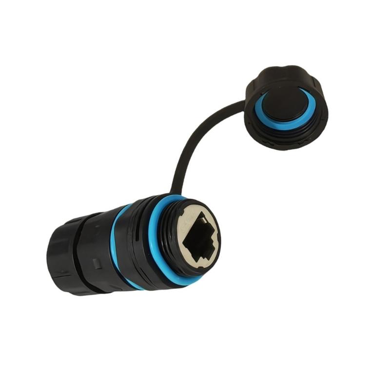 M21 Shielded CAT6 RJ45 Industrial Coupler Easy Installation And IP68 Dustproof Panel Mount Connector