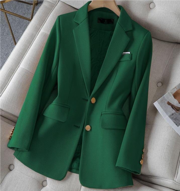 Modischer Damenblazer Damen Grün Schwarz Khaki Langarm Damen Business Arbeitskleidung Schlank Formell Jacke für Herbst Winter