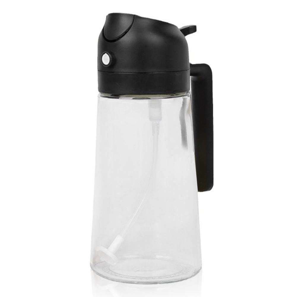 Cooking Oil Spray Glass Jar 2 In 1 Oil Dispenser and Vinegar Sprayer 470ml/16oz Kitchen Oil Sprayer Mister for Cooking Air Fryer