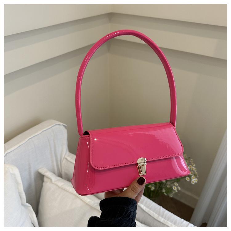 2024 Summer Women's Retro French Texture Shiny Shoulder Bag