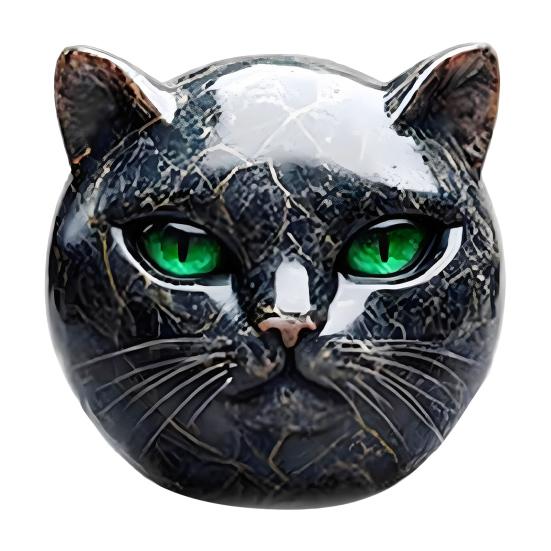 1/2Pcs Black Cat Stone Sculpture Carved Healing Stone Cat Head Figurine Statue Home Office Desktop Decoration Ornament