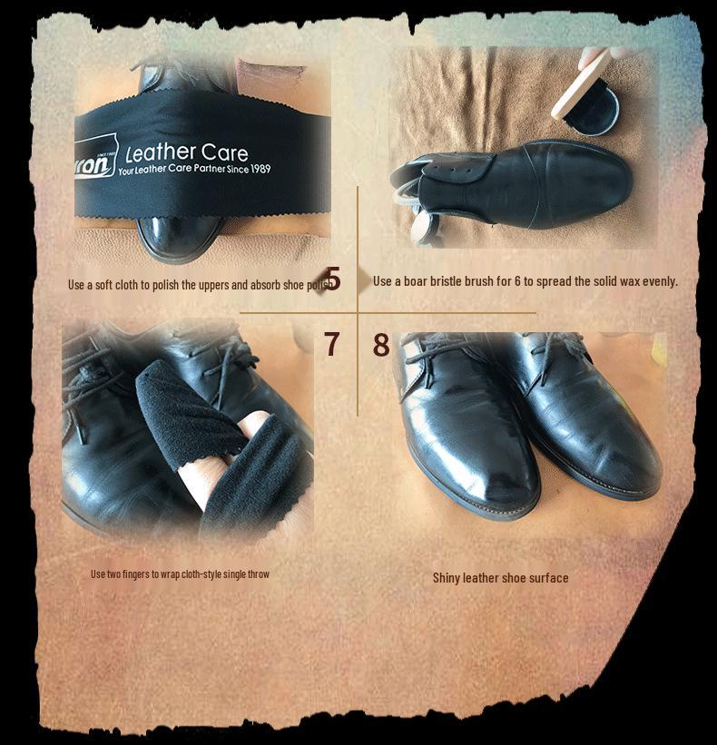 Jinrong Schuhputzset: Inklusive schwarzer und farbloser Politur, Lederpflegeöl, Wildschweinborstenbürste und Schuhanzieher als Geschenk.