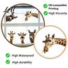 Funny Probe Animal Wall Stickers Giraffe Donkey Static Window Cling Removable Farm Glass Decor Decal for Kitchen Guest Room Cute Prank Non Adhesive