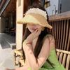 Hollow Empty Top Straw Hat Woven Straw Women's Sun Hats Folding Sunshade Hat  Beach Vacation