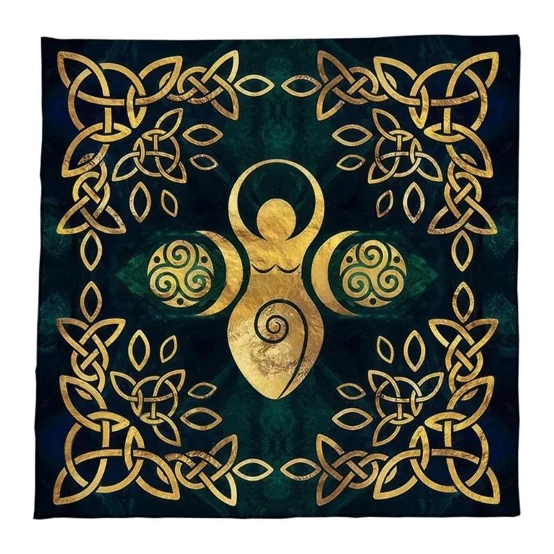 Mystieke Maanvlinder Bloemen Tarot Tafelkleed Divinatie Altaarkleed Bordspel Mat 75x75cm