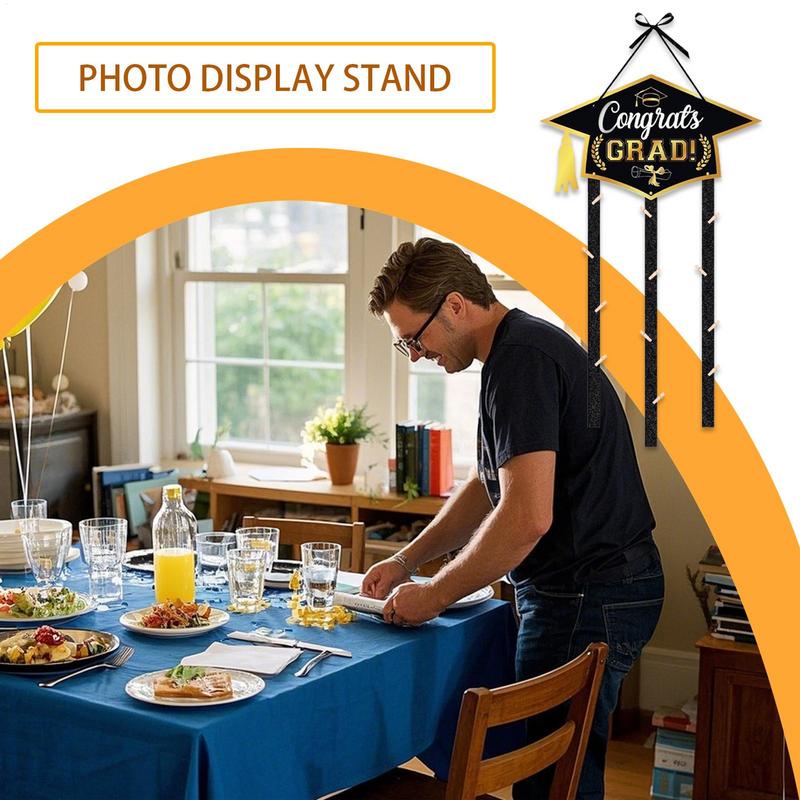 Graduation Photo Display Grad Hat Graduation Card Display Holiday Party Supplies Wall Decorations For High School Kindergarten