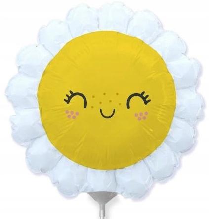Balon Foliowy Stokrotka Kwiaty Łąka Wiosna Urodziny Dekoracja Ozdoba 35Cm