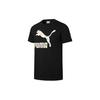 Puma Florid Summer Logo Print Crew Neck Short Sleeve T-Shirt Unisex Tops Black 533999-01