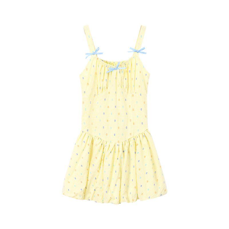 Age-Reducing Sweet Sexy Yellow Summer Sling Dress