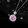 Radiant Yellow Center Stone Pendant Necklace Double Halo Design Sparkling Statement Jewelry for Women