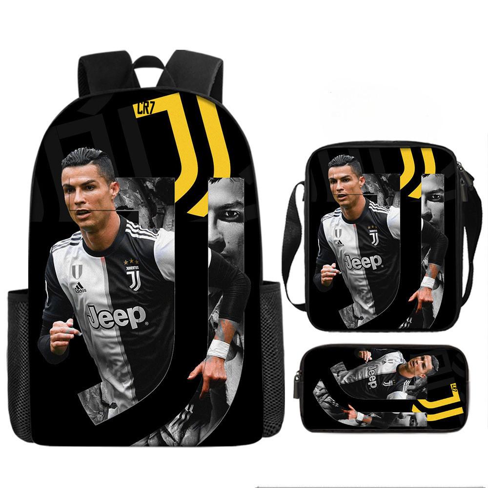 Messi Soccer Kids Backpack Set With Breathable Oxford Fabric For School Children