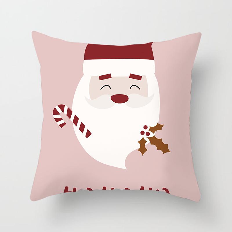 Cartoon Santa Claus Pillowcase Sofa Kids Room Decoration Christmas Cushion Cover