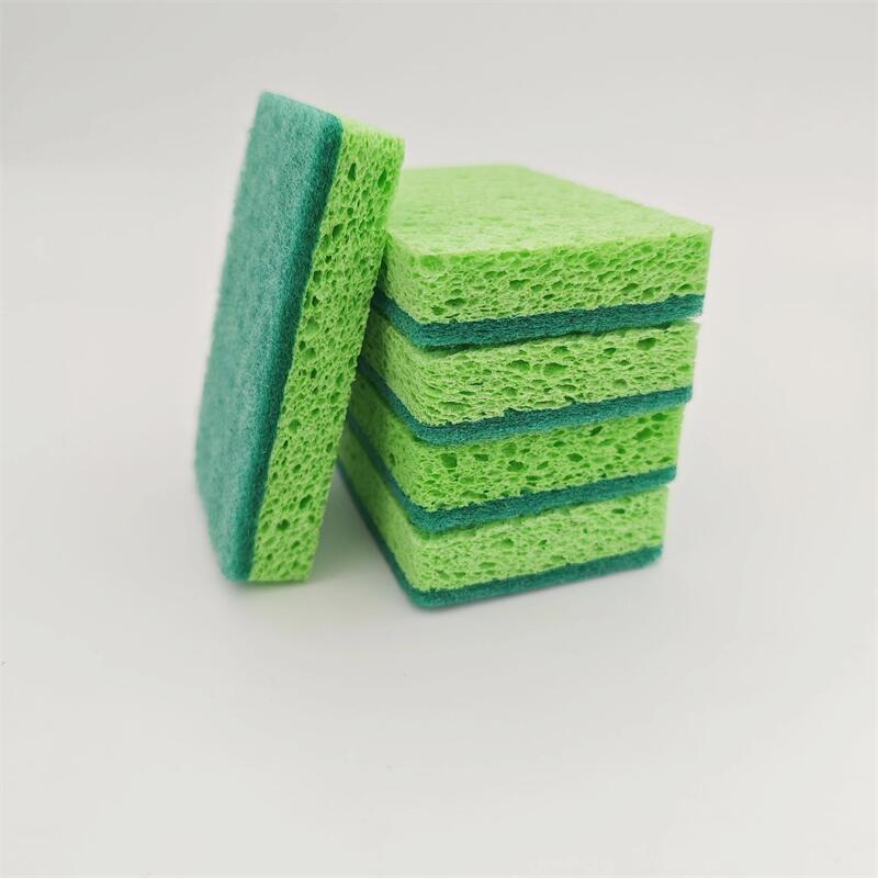 Wood pulp sponge dishwashing sponge wipe block double-sided hanging kitchen cleaning wood pulp cotton scouring cloth absorbent rag