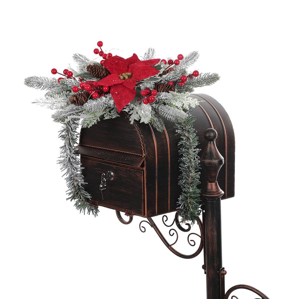 Battery Operated Mailbox Garlands Easy Install Festival Wreath for Wall and Window Ornamentation Party Accessory