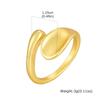 Stainless Steel Adjustable Ring for Women, 18K Gold Plated Emerald Zircon Open Cuff Band Waterproof Tarnish Free Jewelry