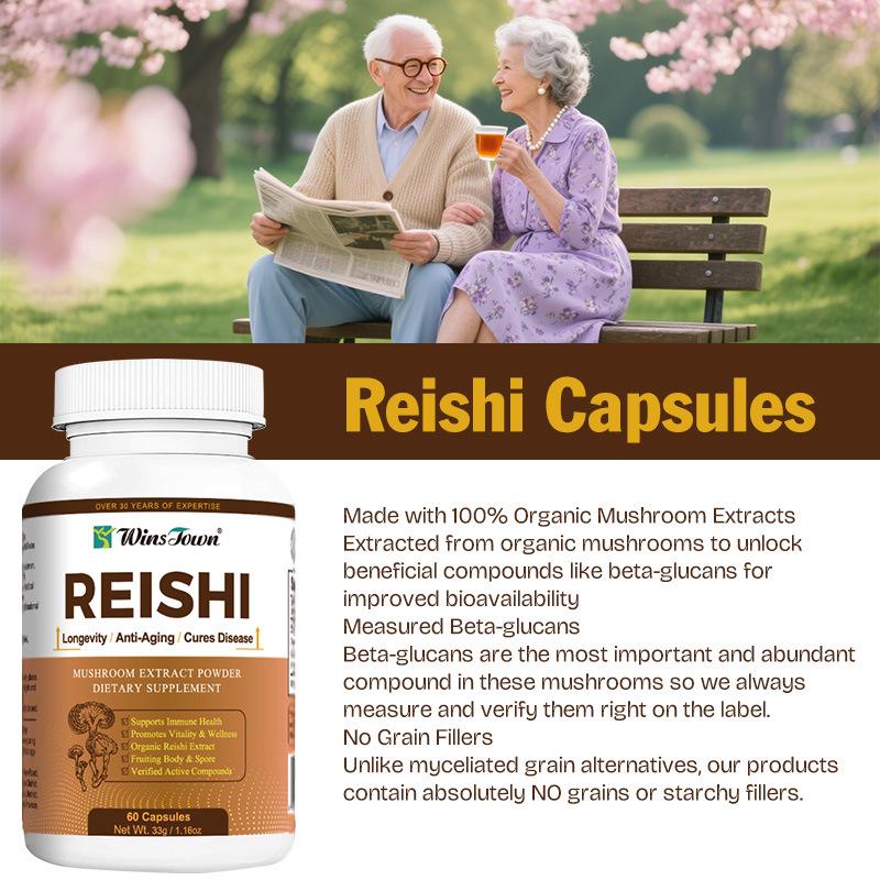 כמוסות תמצית פטריית ריישי נגד הזדקנות