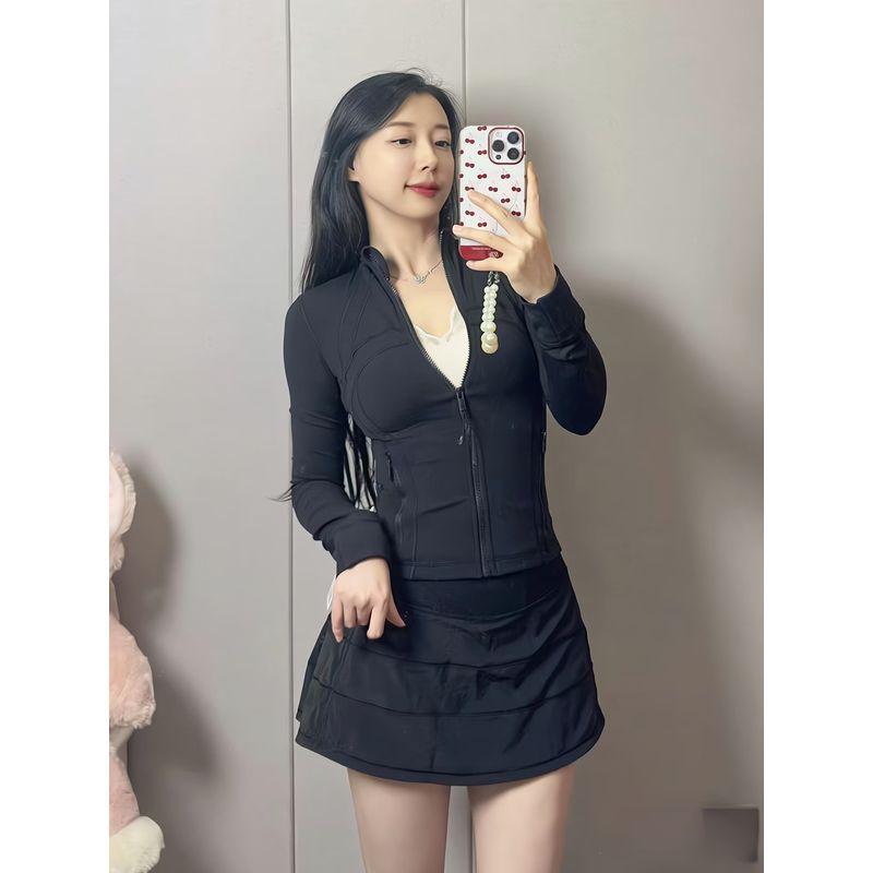 

2025 Наряд для йоги Приталенная спортивная куртка Приталенная спортивная куртка 6197-Black Short Outwear XXXL/size 12