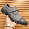 Fashion New Designer Men's Breathable Mesh Patchwork Patent Leather Shoes Male Summer Formal Wedding Dress Homecoming Monk Strap Loafers