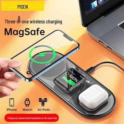 PISEN 15W Three-in-One Wireless Charger for Apple Watch