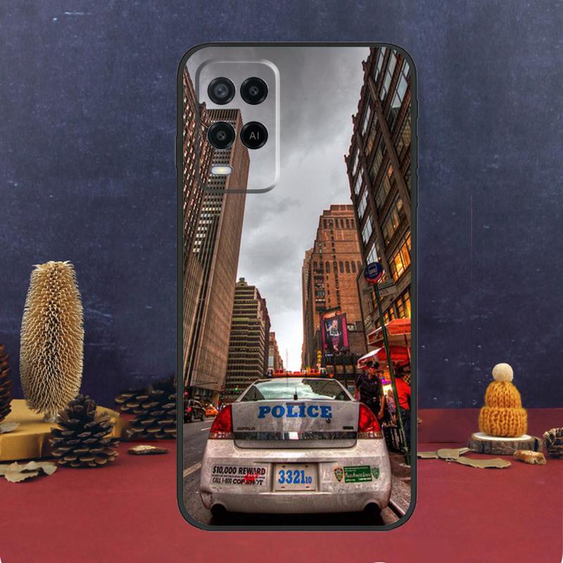 Police Car Case For Oppo A5 Pro A6 A15 A18 A38 A58 A78 A98 A54 A74 A94 A17 A57 A80 A60 A40 A16 A76 A96