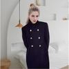 Women's Coats - Fall Winter Women's Mid-length Wool Coat Slim Fit Stand Collar Fashion Elegant Women Outerwear