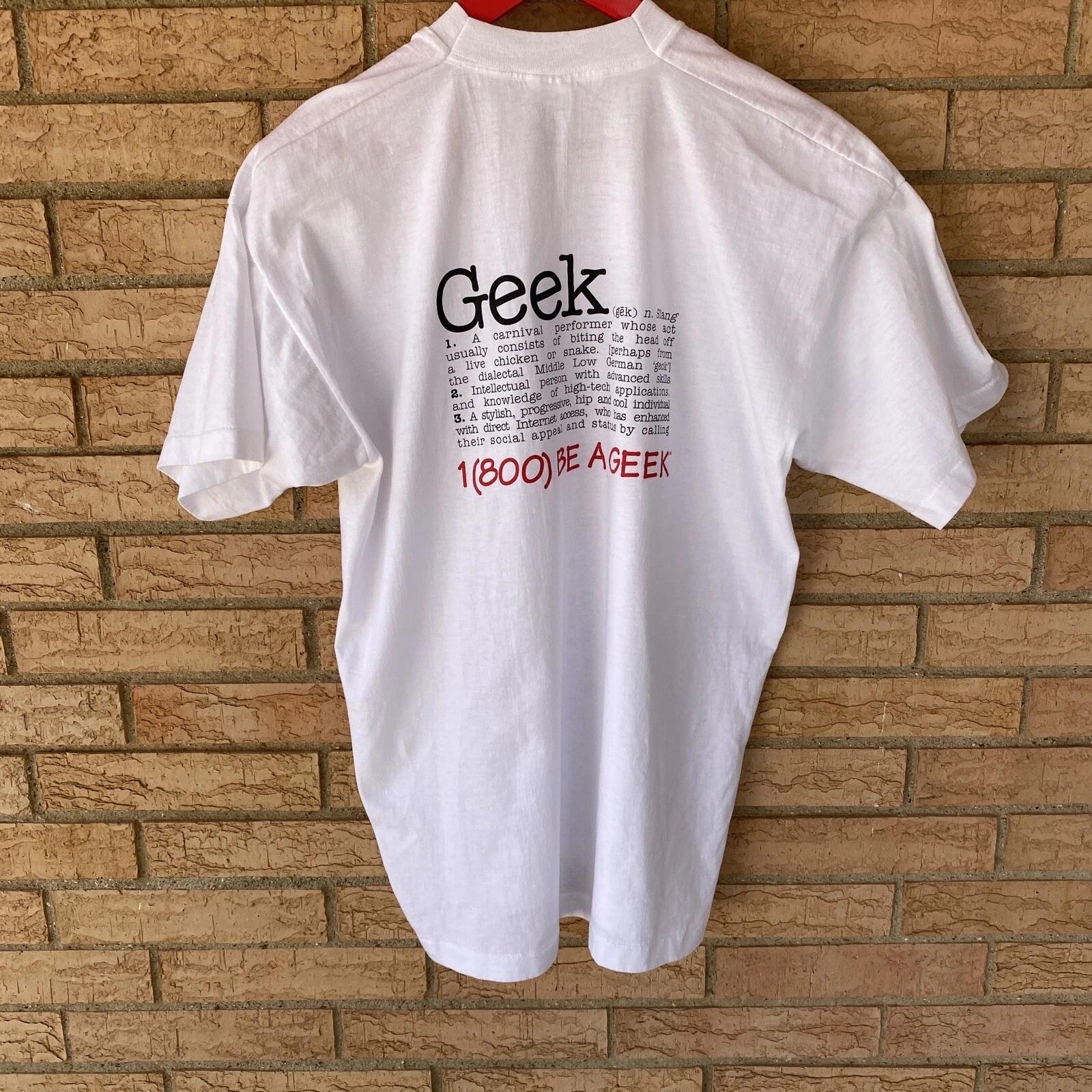 Internet America The 800 Be A Geek Company definition single stitch t-shirt VTG S