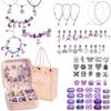 Sitengle Accessory Bracelet Stylish Gift Kit, Making, 66-Piece Set, Charms, Beading, Birthday, Christmas, (Purple)
