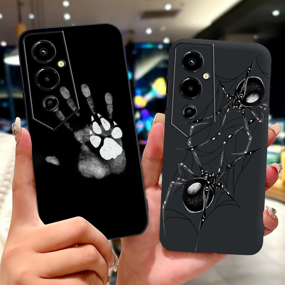 Für Tecno Pova 4 Pro Pova4 Elegantes Blumiges Katzen Handyhülle Für Tecno Pova 4 4Pro LG8n LG7n Klare TPU Silikon Weiche Hüllen Stoßfänger