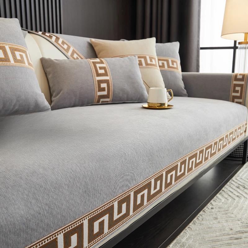 Chinese Lace Chenier Sofa Cushion All Season Universal Anti Slip Sofa Cover Living Room Decoration Couch Mat Cover Towel