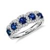 Huitan Sparkling Blue White Cubic Zirconia Wedding Band Ring for Women  Color Exquisite Finger Accessories Female Jewelry
