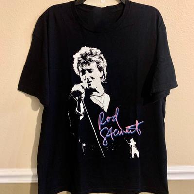 Rod Stewart Tour Men T-shirt Black Short Sleeve All Sizes S To 4XL
