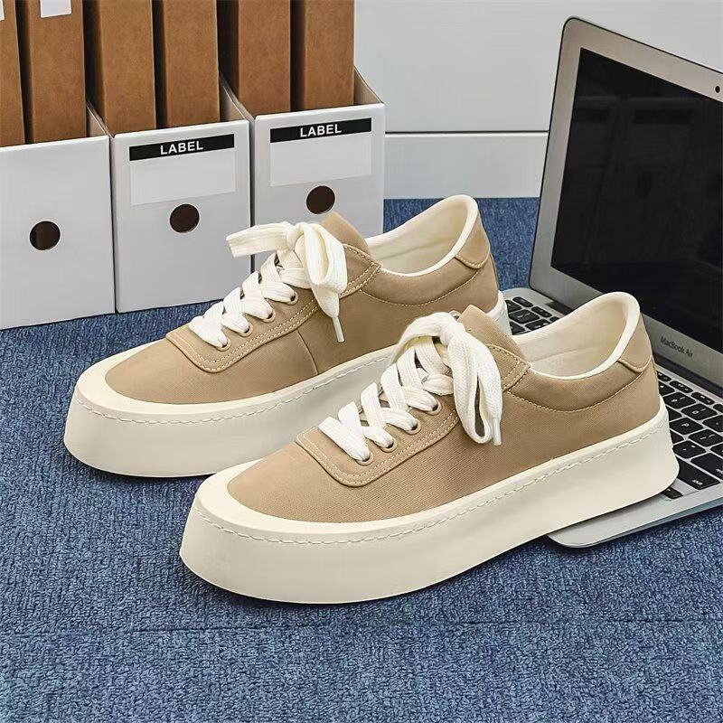

2025 new men s shoes summer cloth shoes trendy canvas shoes breathable casual versatile thick sole heightening sports casual shoes 44 хаки
