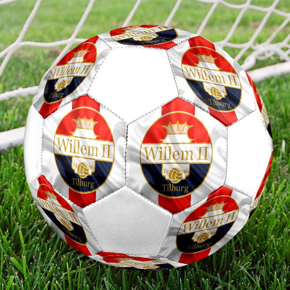 Willem II Tilburg Size 5 Soccer Ball, Machine-Stitched PVC, Durable & High Bounce, All Ages Fit, Fan Merchandise, Matches & Outdoor Use.
