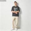 ZAZOMDE Unisex Patchwork Elephant Graphic T Shirt Summer Cotton Crewneck Short Sleeve Loose Vintage Streetwear Casual Tee Tops