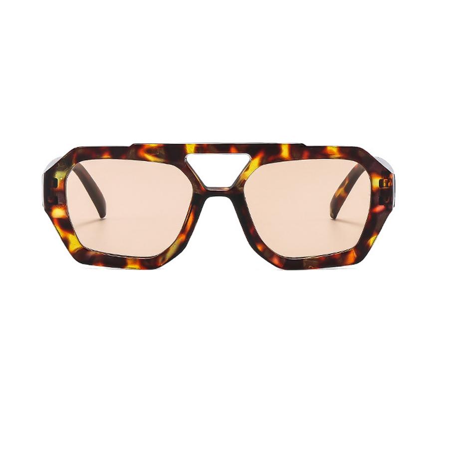 Retro Double Bridges Damskie Okulary Przeciwsłoneczne Duża Oprawka Panterka Brązowy Gradient Okulary Modne Luksusowe Projektantki Okulary Przeciwsłoneczne Męskie Odcienie