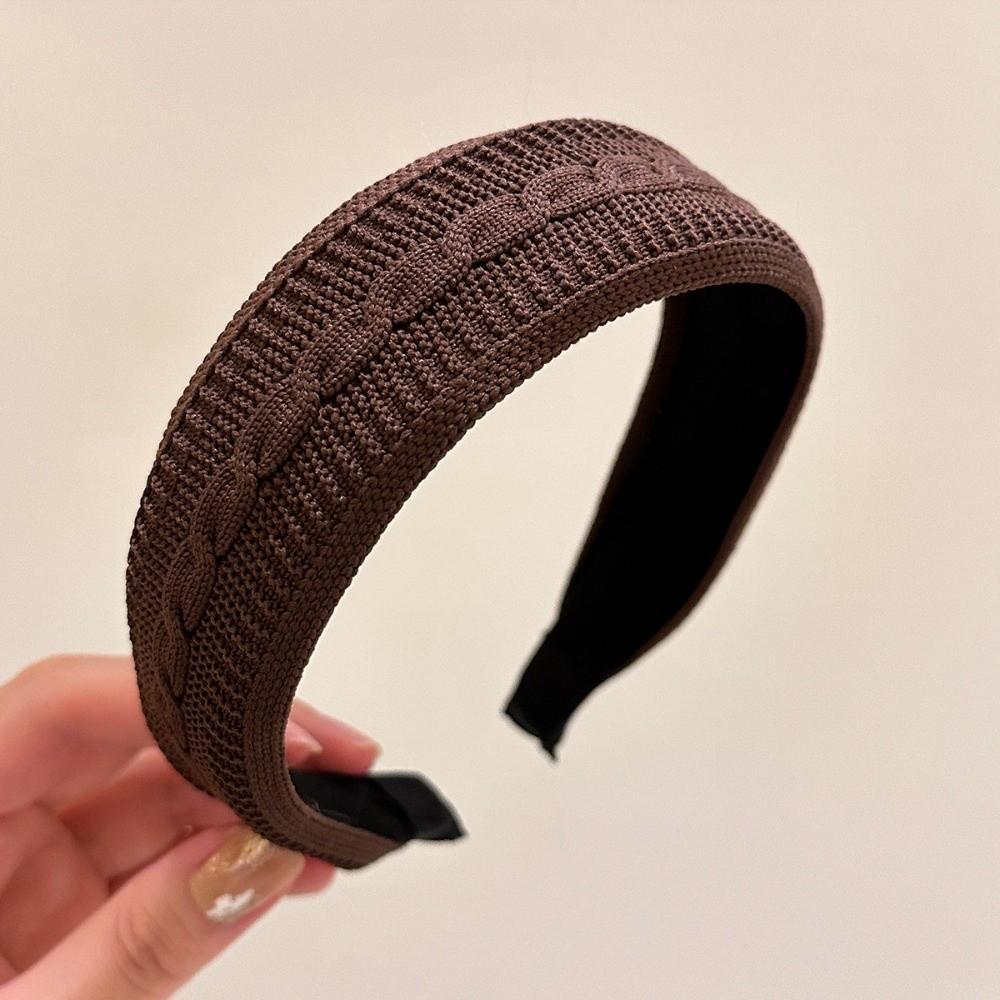 French Design Knit Hair Hoop Elegant Woolen Headband Versatile Hair Bands  For Women