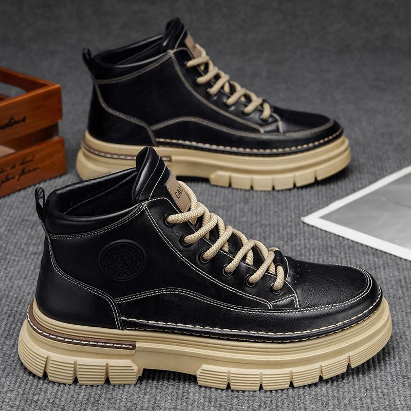 Martin boots men s high-top new autumn retro medium-top thick-soled heightening tooling shoes men s short boots 46 2590₽