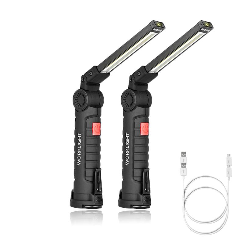 1/2/4 Stück Magnetische COB LED Taschenlampe Tragbares USB Wiederaufladbares Arbeitslicht Hängelampe mit Eingebauter Batterie Camping-Fackel