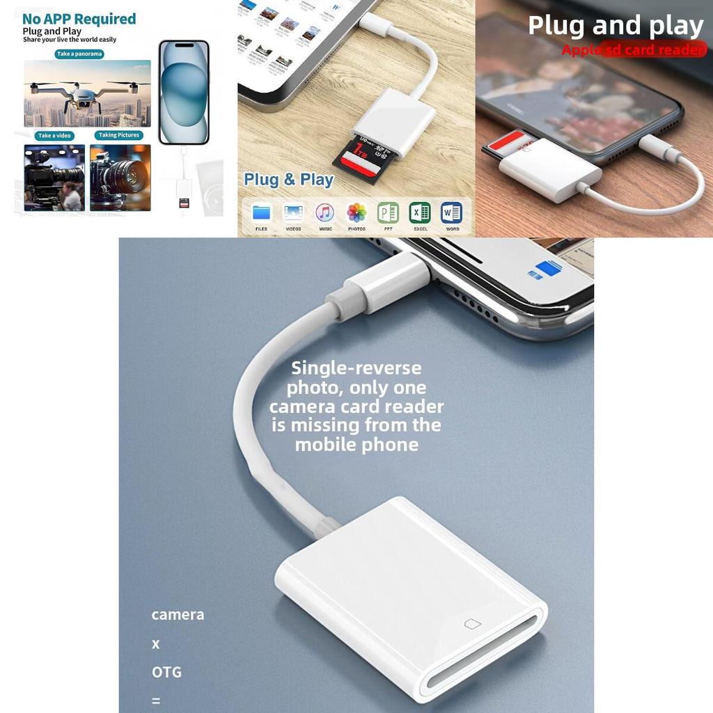 Lightning Sd Card Reader With Otg Adapter For Apple Iphone And Camera Storage