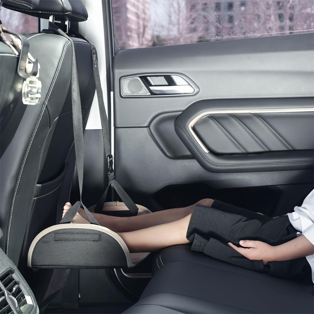 1PC Cute Bear Car Seat Foot Pedal Adjustable Belt, Brown Portable Foot Stool Added Support Fits All Cars