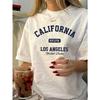 T-shirt Grafica da Donna Vintage California Los Angeles EST 1776 Stampa Casual Girocollo Manica Corta Abbigliamento Donna