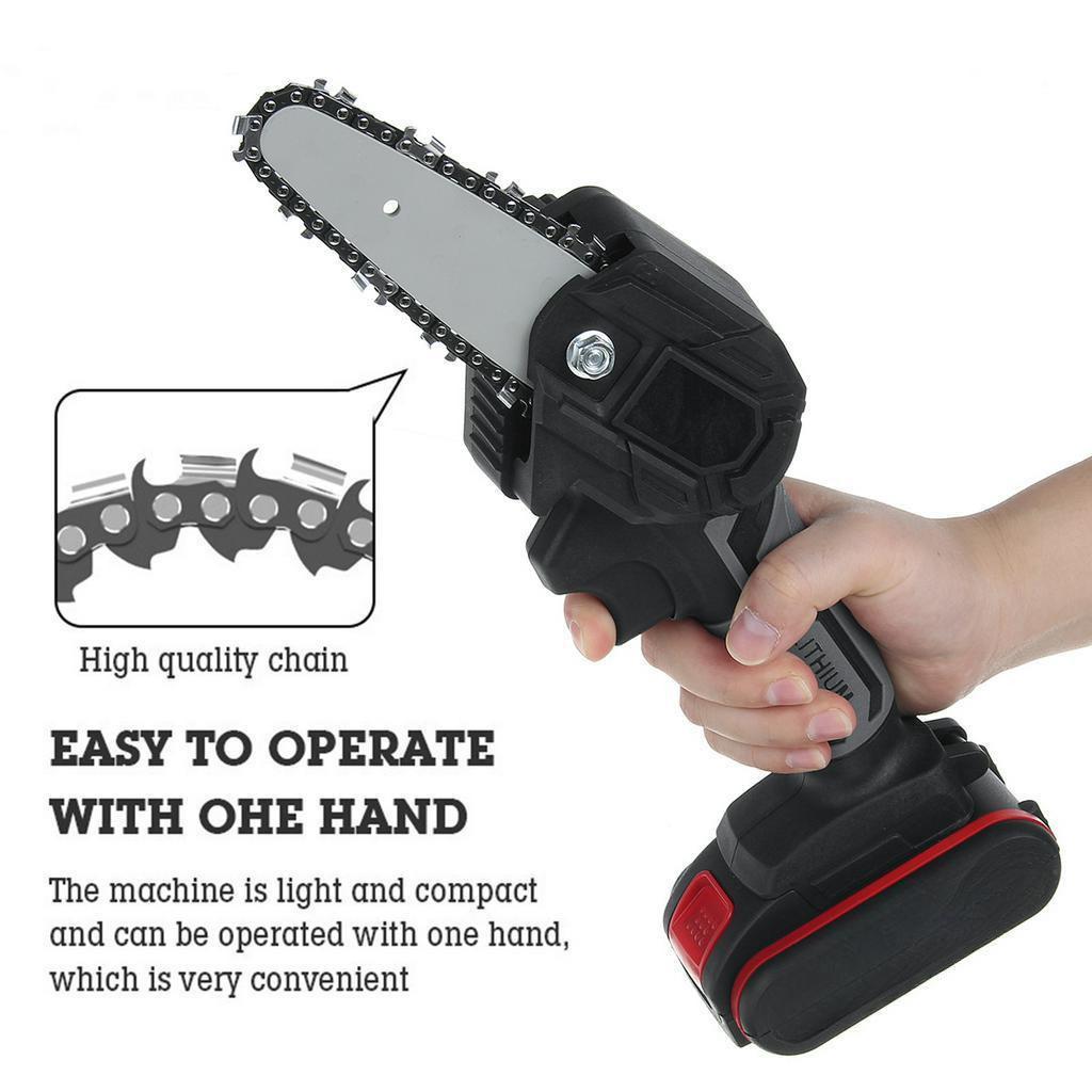 48V 4inches Portable Electric Saw Woodworking Cutting DIY Tool Electric Pruning Saw With 1 Battery Cordless Electric Chain Saw