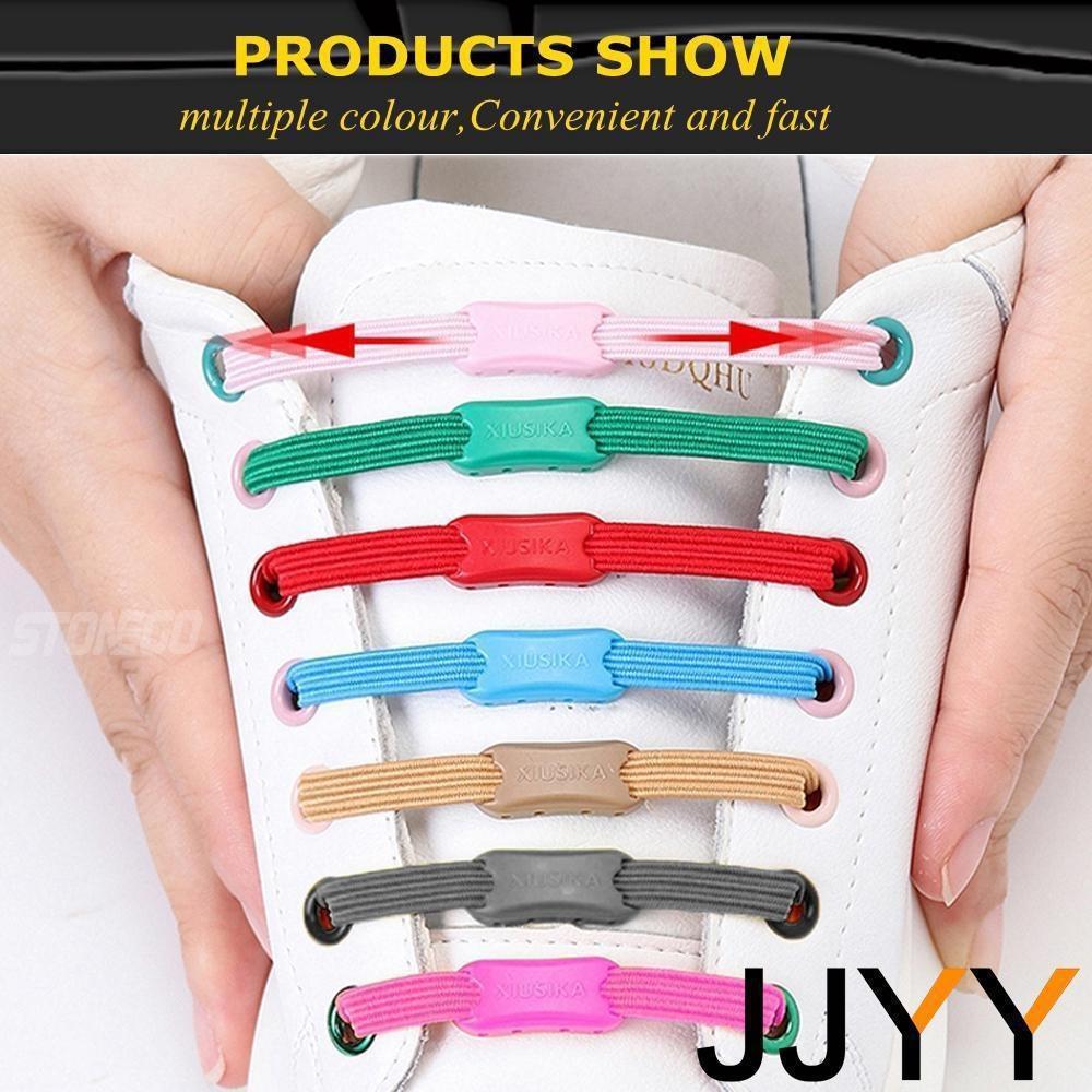 1Pair No Tie Elastic Shoelaces for Sneakers Flat Rubber Bands Quick Fit for Kids and Adults Durable Shoelace Replacement
