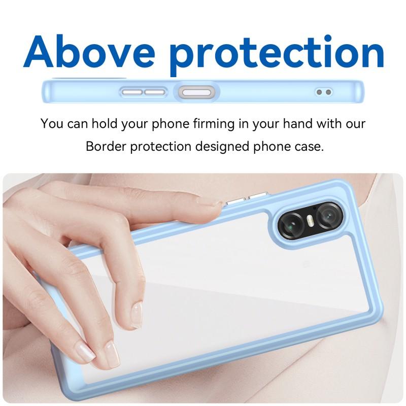 For Sony Xperia 10 VI Phone Case WANLONFENG XC Series TPU Acrylic Cover with Tempered Glass (Big Lens Hole)