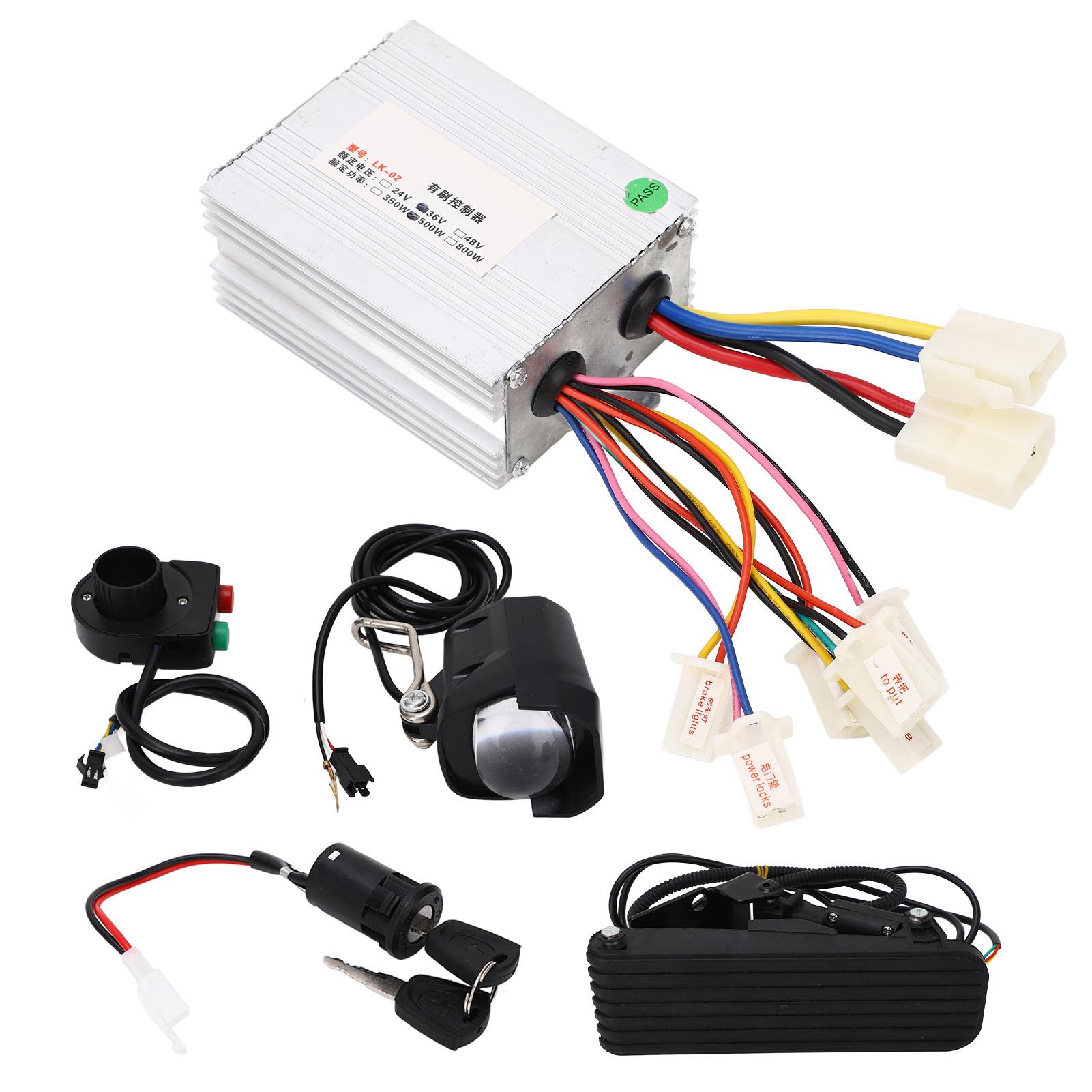 Набор контроллера педали газа 36В 500Вт с переключателем фар, комплект для переоборудования электровелосипеда для трехколесного велосипеда