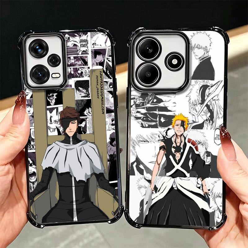 Bleach Anime Ichigo Kenpachi Plating Phone Case For Xiaomi Redmi Note 14 15 Pro Plus 13 12 11 11S 11T 10 9S 9 5G Anti-Fall Airab