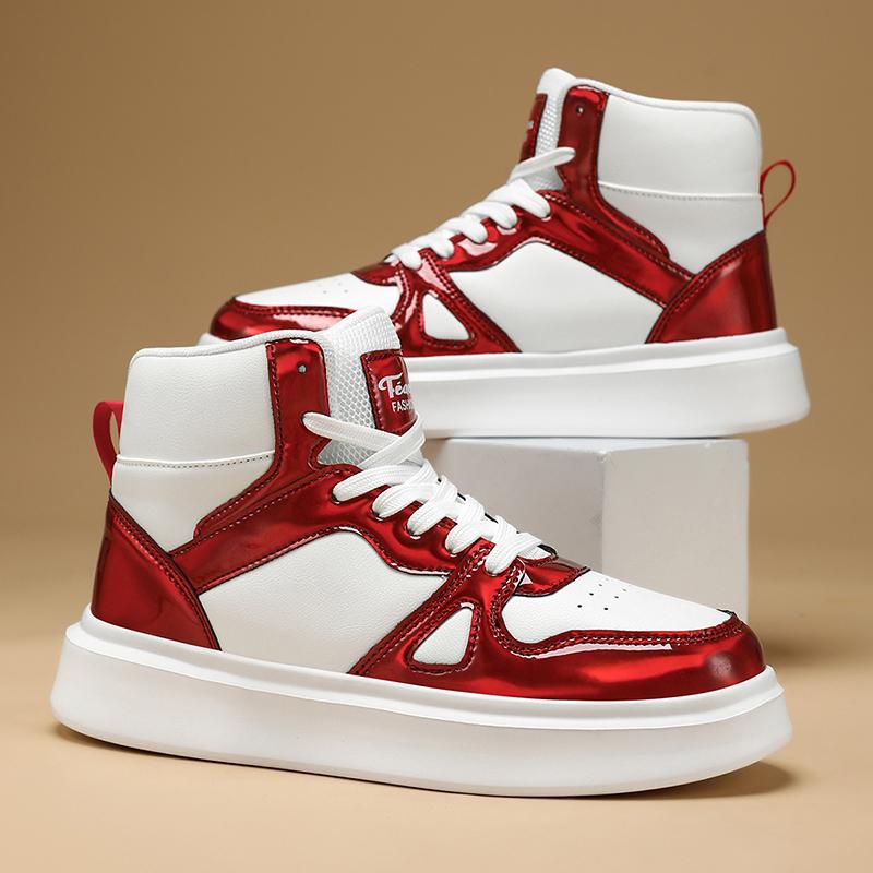 TUINANLE High Top Sneakers Women Lace Up Anti Slip Basketball Shoes Flat Skateboard
